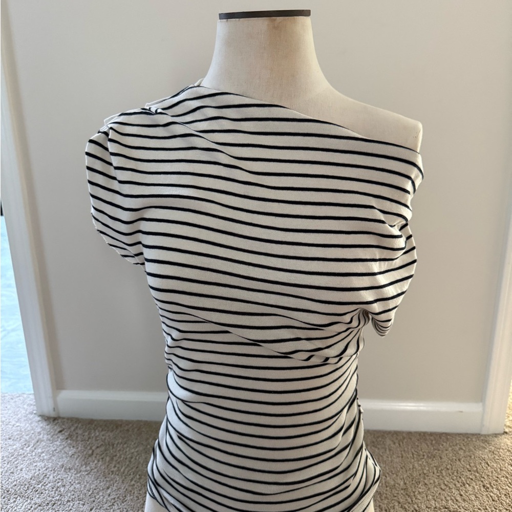 Striped One-Shoulder Top